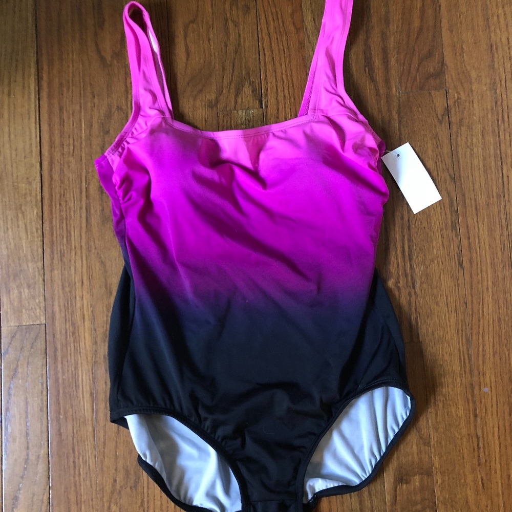 1 piece ombre tank swimsuit size 10 NWT